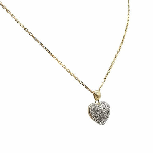 Collier Collier cœur - Pendentif en or jaune 18 carats et diamants 58 Facettes