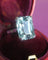 Bague 53.5 Bague cocktail rectangulaire en platine avec aigue-marine 7 carats 58 Facettes