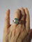 Bague 53.5 Bague cocktail rectangulaire en platine avec aigue-marine 7 carats 58 Facettes