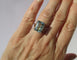 Bague 53.5 Bague cocktail rectangulaire en platine avec aigue-marine 7 carats 58 Facettes
