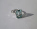 Bague 53.5 Bague cocktail rectangulaire en platine avec aigue-marine 7 carats 58 Facettes