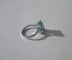 Bague 53.5 Bague cocktail rectangulaire en platine avec aigue-marine 7 carats 58 Facettes