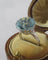 Bague 53 Bague cocktail solitaire en or blanc 18 carats avec aigue-marine 58 Facettes