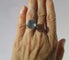 Bague 53 Bague cocktail solitaire en or blanc 18 carats avec aigue-marine 58 Facettes