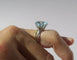 Bague 53 Bague cocktail solitaire en or blanc 18 carats avec aigue-marine 58 Facettes