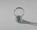 Bague 53 Bague cocktail solitaire en or blanc 18 carats avec aigue-marine 58 Facettes