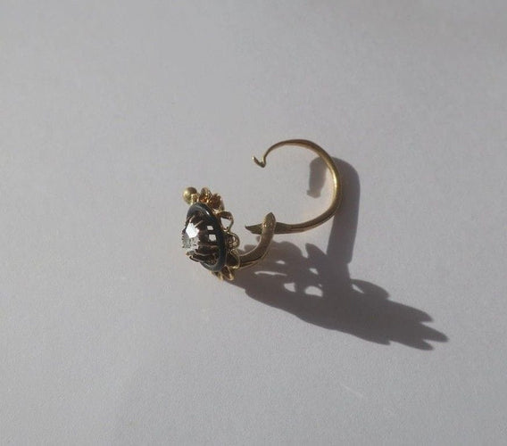 Boucles d'oreilles Boucle d’oreille dormeuse provençale XIXe en or rose 18 ct et diamant 58 Facettes