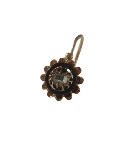 Boucles d'oreilles Boucle d’oreille dormeuse provençale XIXe en or rose 18 ct et diamant 58 Facettes