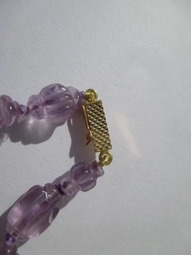Collier Collier vintage en améthystes naturelles, fermoir en or jaune 18 carats 58 Facettes