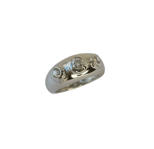 Bague 51 Bague jonc trilogie en or blanc et diamants 58 Facettes