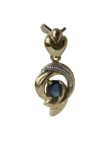 Pendentif Pendentif cœur bicolore en or 18 carats et saphir 58 Facettes