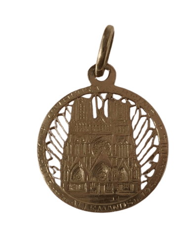 Pendentif Pendentif commémoratif Cathédrale de Reims en or jaune 58 Facettes