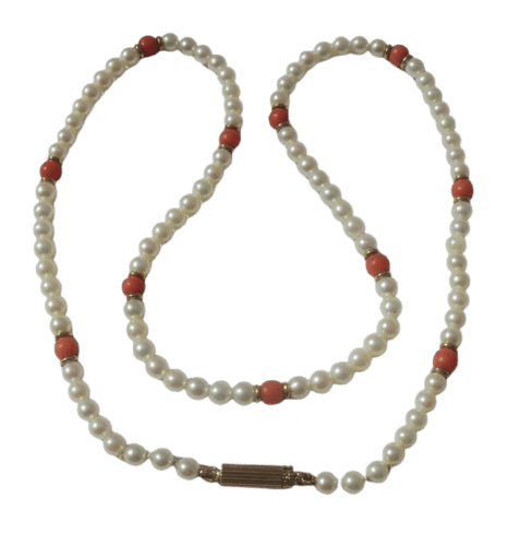Collier Collier choker or rose perles de culture Akoya corail 58 Facettes