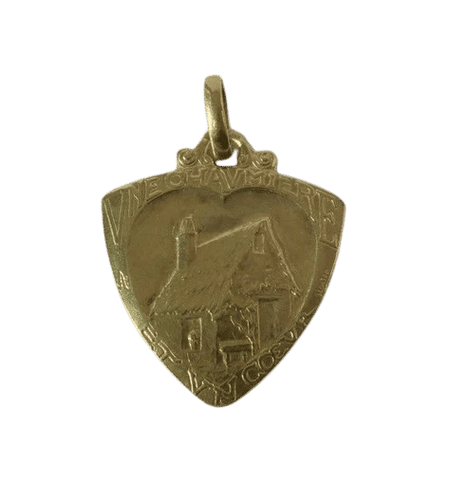 Pendentif Émile Monier - Pendentif cœur Art Nouveau en or jaune 58 Facettes