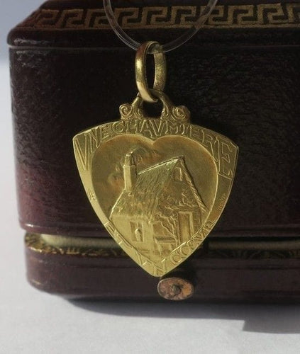 Pendentif Émile Monier - Pendentif cœur Art Nouveau en or jaune 58 Facettes