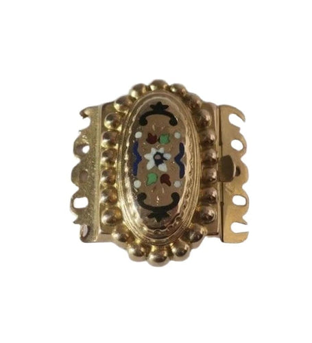Fermoir régional à émail en or rose 18 carats, XIXe siècle 58 Facettes