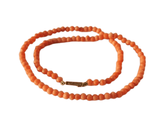 Collier Collier choker XIXe siècle en or rose 18 carats et corail 58 Facettes