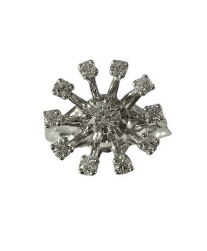 Bague 51 Bague marguerite en or blanc, platine et diamants 58 Facettes