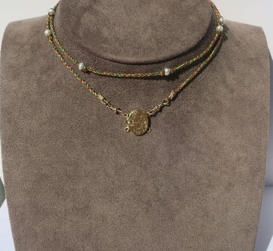 Collier Fermoir ancien deux rangs en or rose 58 Facettes