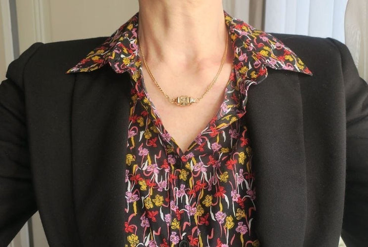 Collier Collier régional auvergnat XIXe en or rose et émail 58 Facettes