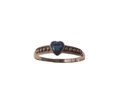 Bague 50 Bague cœur saphir solitaire en or rose 18 carats 58 Facettes