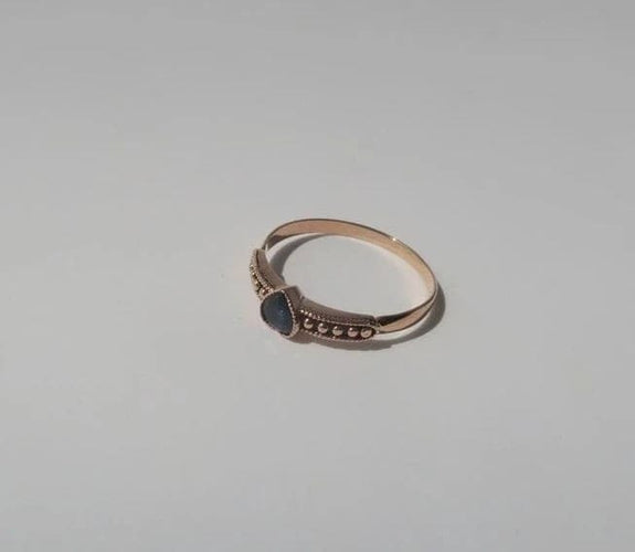 Bague 50 Bague cœur saphir solitaire en or rose 18 carats 58 Facettes
