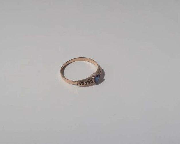 Bague 50 Bague cœur saphir solitaire en or rose 18 carats 58 Facettes