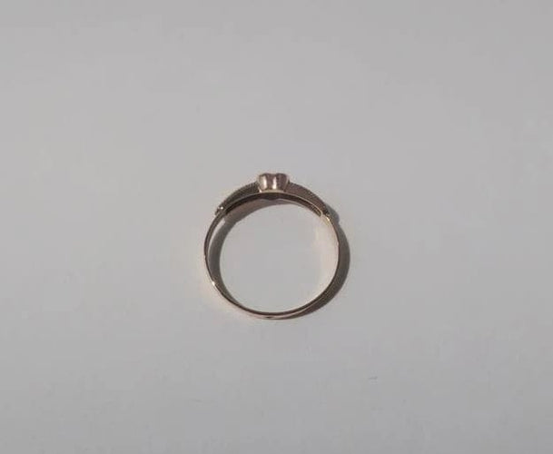 Bague 50 Bague cœur saphir solitaire en or rose 18 carats 58 Facettes