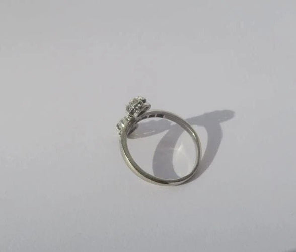 Bague 50 Belle Époque - Bague Toi et Moi en or blanc, platine et diamants 58 Facettes