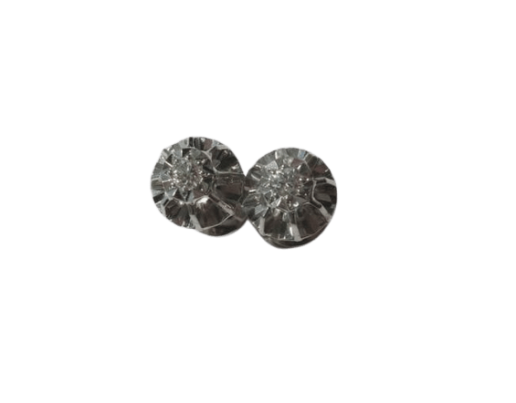Boucles d'oreilles Boucles d'oreilles clous vintage en or blanc et diamants 58 Facettes