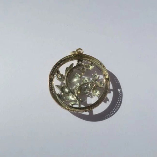 Pendentif Art nouveau - Pendentif fleur en or rose 18 ct et diamants 58 Facettes