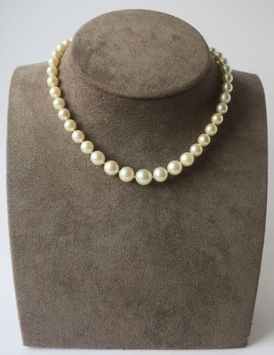 Collier Collier ras du cou Akoya - Perles de culture et fermoir en or blanc 18 carats diamants 58 Facettes