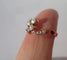 Bague 53.5 Bague XIXe trèfle en or rose, perles fines et diamants 58 Facettes
