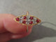 Bague 55 Marquise XIXe - Bague en or rose, platine, diamants et rubis 58 Facettes