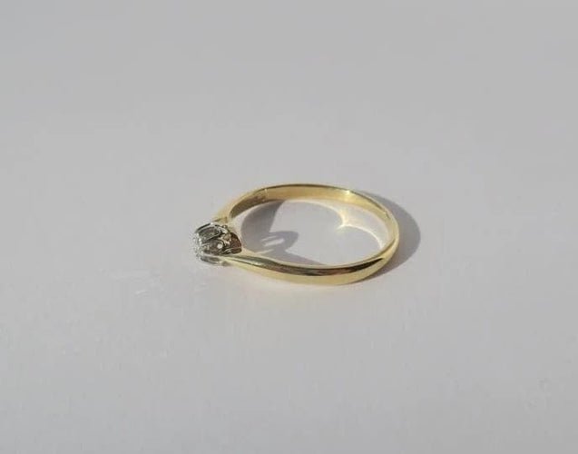 Bague 57 Bague solitaire deux ors 18 carats, diamant taille brillant 58 Facettes
