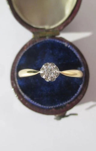 Bague 57 Bague solitaire deux ors 18 carats, diamant taille brillant 58 Facettes