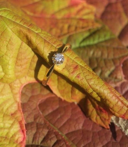 Bague 57 Bague solitaire deux ors 18 carats, diamant taille brillant 58 Facettes