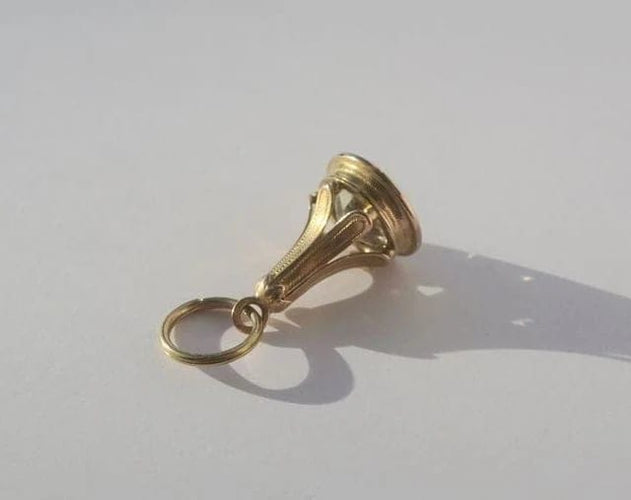 Pendentif Pendentif sceau - Citrine chiffrée MR en or rose 18 carats 58 Facettes