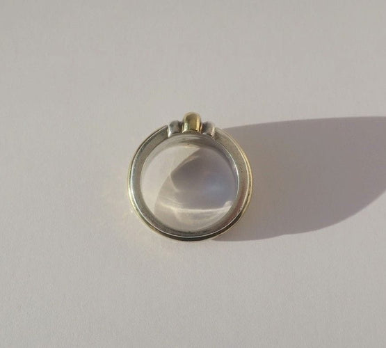 Bague 47 Christofle - Bague jonc godrons en or 18 carats et argent 58 Facettes