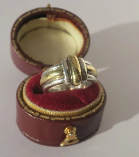 Bague 47 Christofle - Bague jonc godrons en or 18 carats et argent 58 Facettes