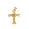 Pendentif Pendentif croix ciselée en or jaune 18K et cabochon turquoise 58 Facettes