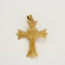 Pendentif Pendentif croix ciselée en or jaune 18K et cabochon turquoise 58 Facettes