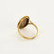 Bague 58 Bague ancienne en or jaune 18K avec émail de Limoges 58 Facettes