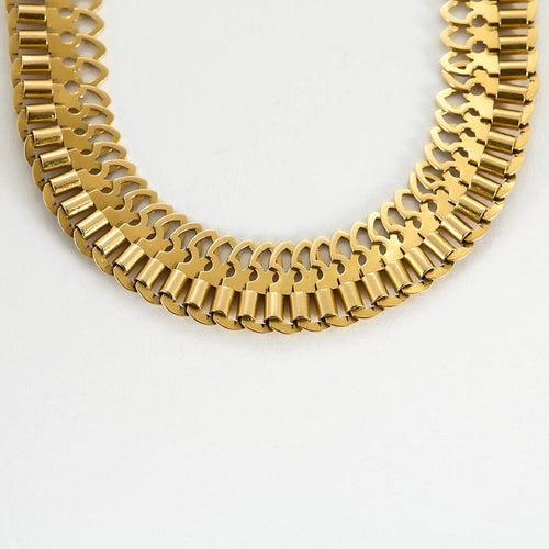 Collier Collier ancien maille souple en or jaune 18k 58 Facettes