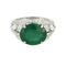 Bague 53.5 Bague en platine 950 sertie d’une émeraude 6,93 ct et diamants 58 Facettes