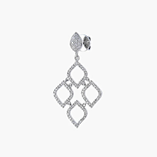 Boucles d'oreilles Arabesques - Boucles d'oreilles pendantes en or blanc 18K et diamants 58 Facettes P1L3