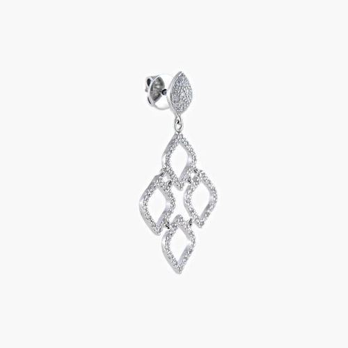 Boucles d'oreilles Arabesques - Boucles d'oreilles pendantes en or blanc 18K et diamants 58 Facettes P1L3