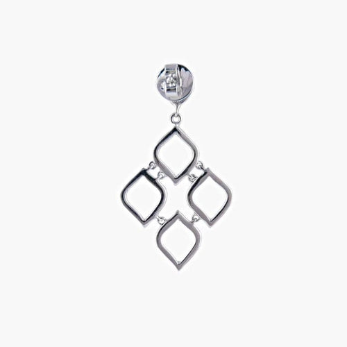 Boucles d'oreilles Arabesques - Boucles d'oreilles pendantes en or blanc 18K et diamants 58 Facettes P1L3