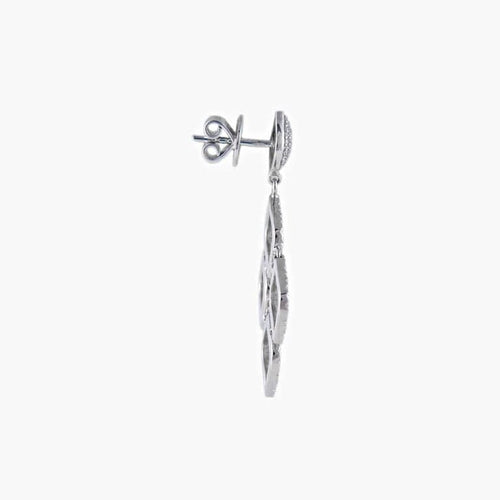 Boucles d'oreilles Arabesques - Boucles d'oreilles pendantes en or blanc 18K et diamants 58 Facettes P1L3