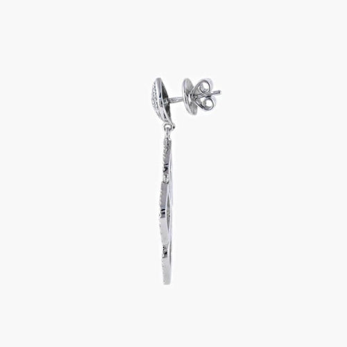 Boucles d'oreilles Arabesques - Boucles d'oreilles pendantes en or blanc 18K et diamants 58 Facettes P1L3